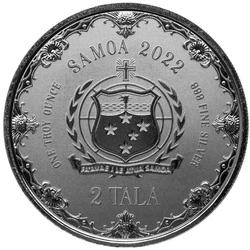 Samoa: Mermaid Princess of the Seas kolorowana 1 uncja Srebra 2022 Proof