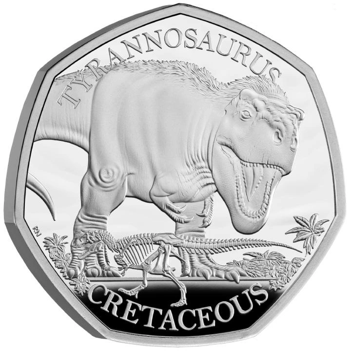 Dinosaurs: Iconic Specimens - Tyrannosaurus Rex 50p Srebro 2024 Proof