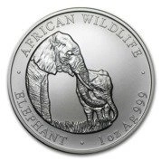 African Wildlife: Słoń 1 uncja Srebra 2001