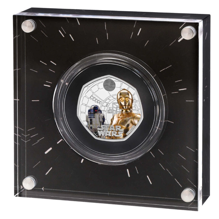 Star Wars: R2-D2 and C-3PO kolorowany 50p Srebro 2023 Proof