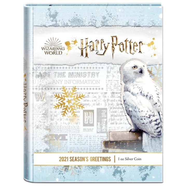 Niue: Harry Potter - Season’s Greetings kolorowany 1 uncja Srebra 2021 Proof