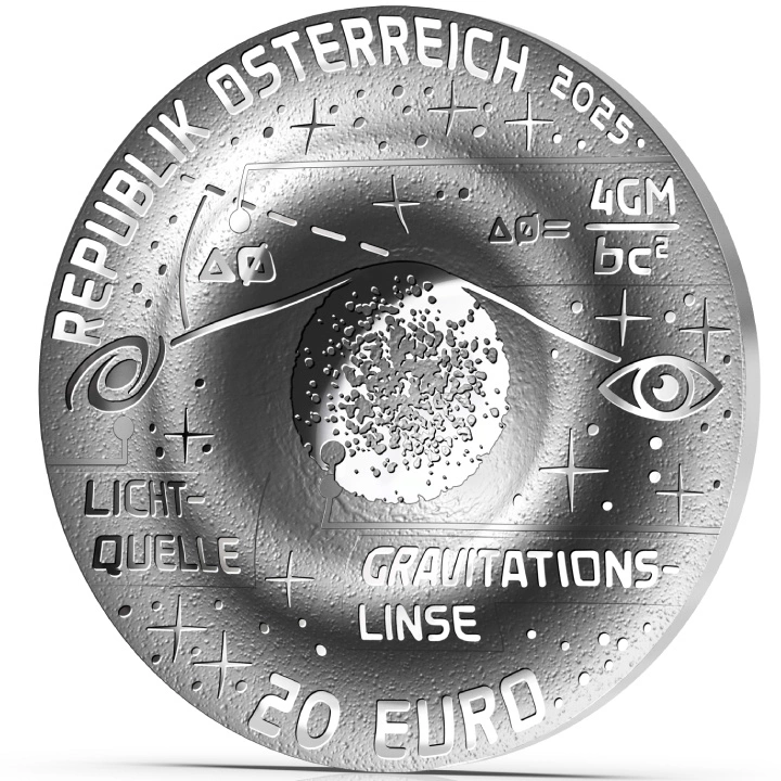 The Beauty of the Universe - Einstein Ring kolorowany 20 Euro Srebro 2025 Proof