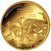 Congo: Prehistoric Life - Parasaurolophus 0.5 grama Złota 2022 Proof