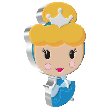 Niue: Disney - Cinderella Chibi Coin kolorowany 1 uncja Srebra 2021 Proof