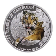 Cambodia: The Lost Tiger of Cambodia kolorowany 1 uncja Srebra 2023