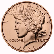 Dolar Wolności "Peace Dollar 1921" 1 uncja Miedzi 