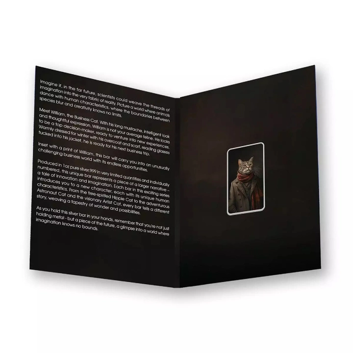 Sztabka The Holy Land Mint - Human Cats - William kolorowana 1 uncja Srebra 2025