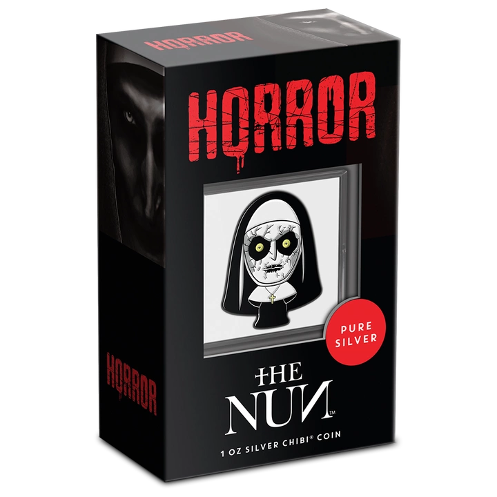 Niue: Horror - The Nun Chibi Coin kolorowany 1 uncja Srebra 2022 Proof