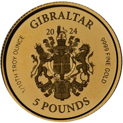 Gibraltar: Lady Justice 1/10 uncji Złota 2024 Proof 