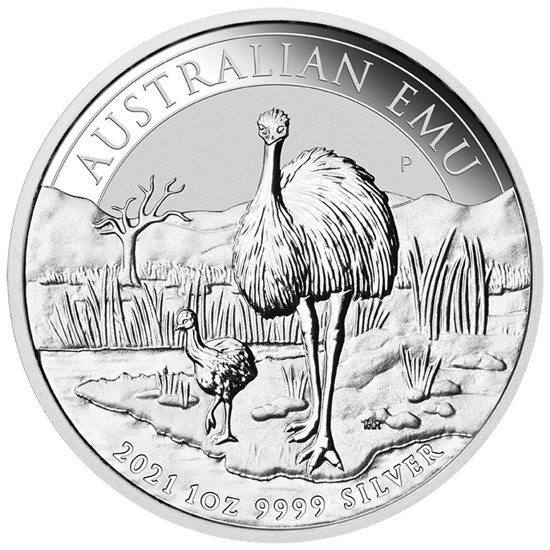 Australijski Emu 1 uncja Srebra 2021