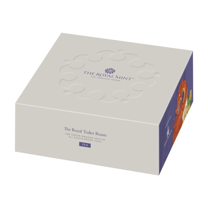 The Royal Tudor Beasts: The Tudor Dragon 5 uncji Srebra 2024 Proof