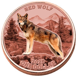 Mesa Grande Sovereign: Red Wolf kolorowany 5 uncji Miedzi 2025 w kapslu