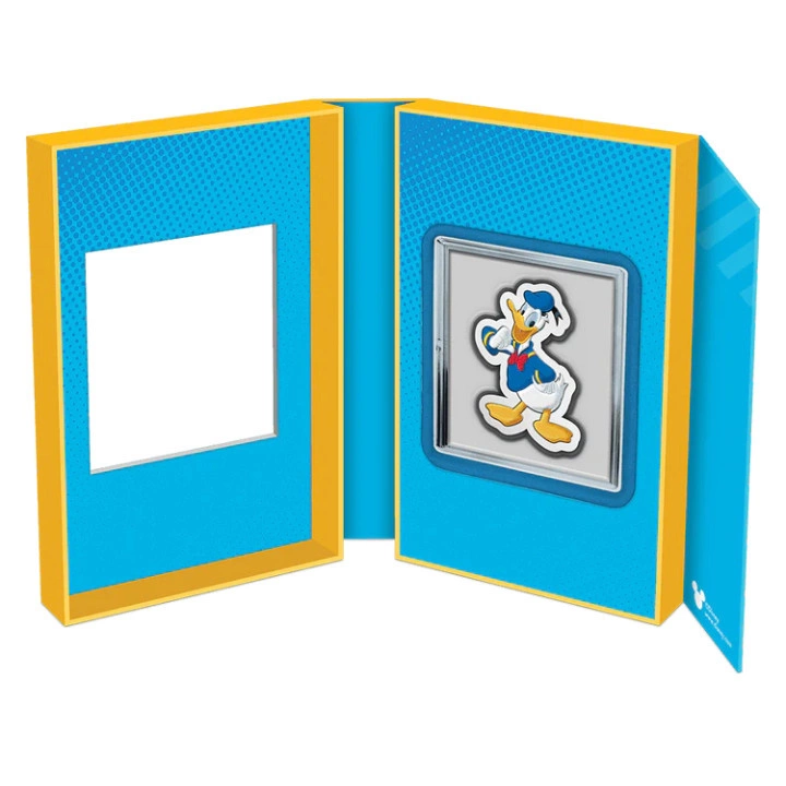 Niue: Disney - Donald Duck kolorowany 1 uncja Srebra 2021 Proof Shaped Coin