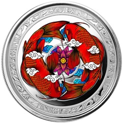 Fiji: Koi Fish kolorowany 1 uncja Srebra 2023 Proof