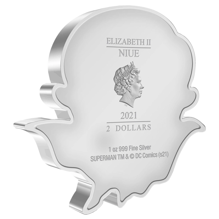 Niue: DC Comics - Superman Flying Chibi Coin kolorowany 1 uncja Srebra 2021 Proof