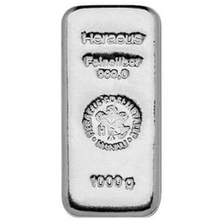 Sztabka Heraeus 1000 gramów Srebra LBMA GD Refiner