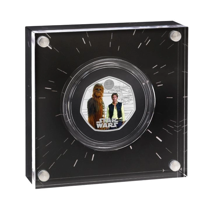 Star Wars: Han Solo and Chewbacca kolorowany 50p Srebro 2023 Proof