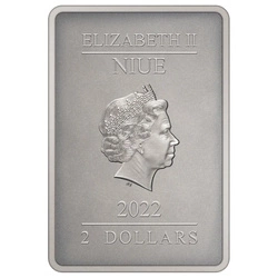 Niue: Star Wars The Mandalorian - The Mandalorian kolorowany 1 uncja Srebra 2022 Antiqued Finish