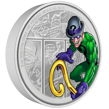 Niue: DC Villains - The Riddler kolorowany 3 uncje Srebra 2023 Proof