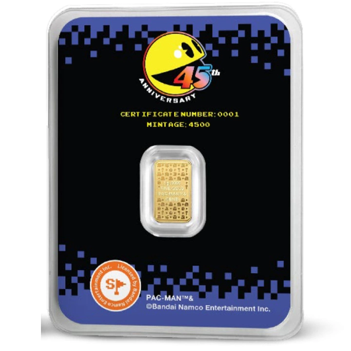 Sztabka PAC-MAN 45. rocznica 1 gram Złota 2025