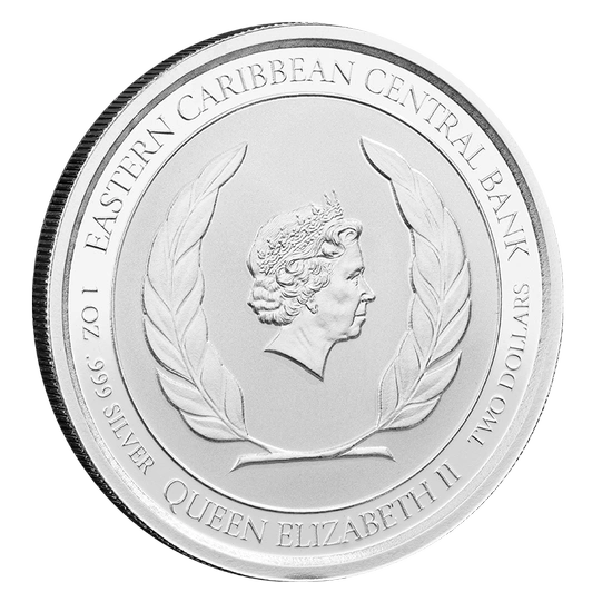 Antigua & Barbuda: Fregata wielka kolorowana 1 uncja Srebra 2021