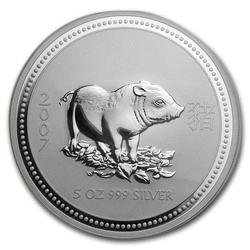 Lunar I: Rok Świni 5 uncji Srebra 2007