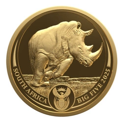 Big Five III: Rhino 1/4 uncji Złota 2025 Proof