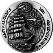 Rwanda: Nautical Ounce - Sedov 3 uncje Srebra 2021 Antique Finish