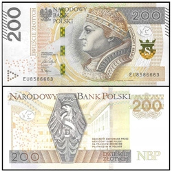 Banknot Polska 200 Złotych (200 PLN) UNC