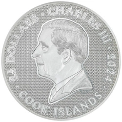 Cook Islands: Iron Knight 5 uncji Srebra 2024 Proof Ultra High Relief