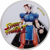 Street Fighter II: Chun Li kolorowana 30. rocznica gry 1 uncja Srebra 2021