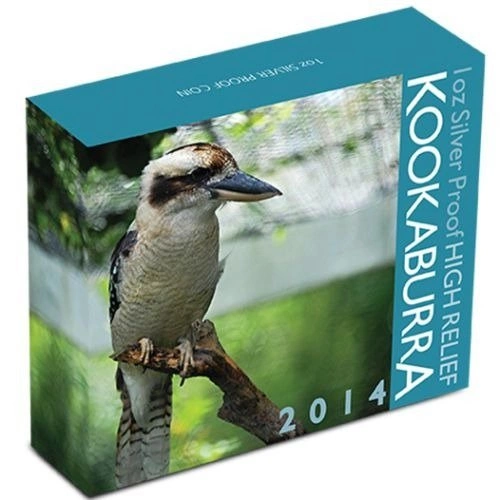 Kookaburra 1 uncja Srebra 2014 PROOF High Relief