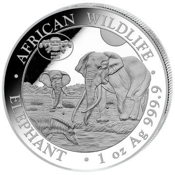 African Wildlife: Słoń Somalijski 1 uncja Srebra 2026 Privy Mark WMF Berlin