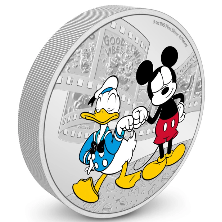 Niue: Disney Mickey & Friends - Donald Duck and Mickey Mouse kolorowany 3 uncje Srebra 2023 Proof