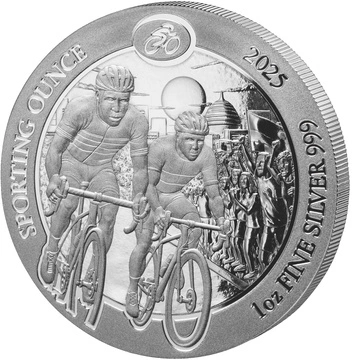 Rwanda: Sporting Ounce 1 uncja Srebra 2025 Reverse Proof