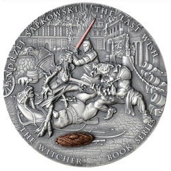 Niue: Wiedźmin: Ostatnie Życzenie kolorowany 200 g Srebra 2025 High Relief Antiqued Coin