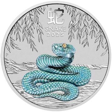 Perth Mint: Lunar III - Rok Węża kolorowany 1 uncja Srebra 2025