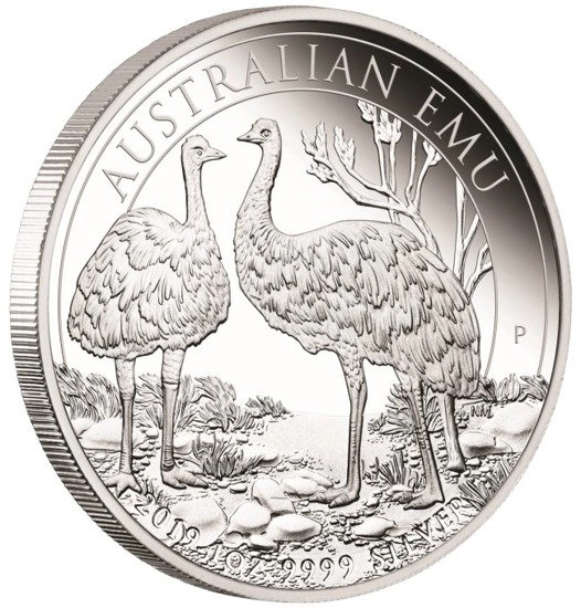Australijski Emu 1 uncja Srebra 2019 Proof