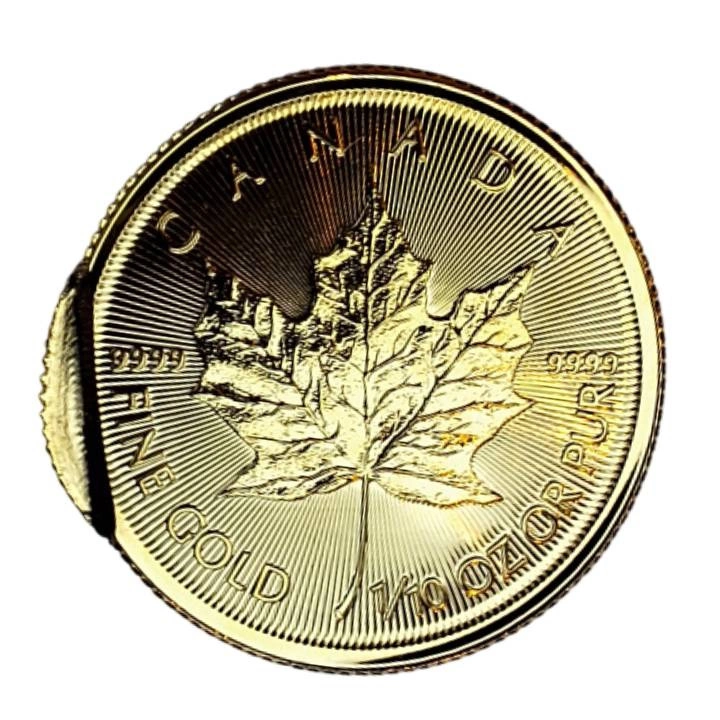 Kanadyjski Liść Klonowy 1/10 uncji Złota 2024 - Uszkodzony Rant