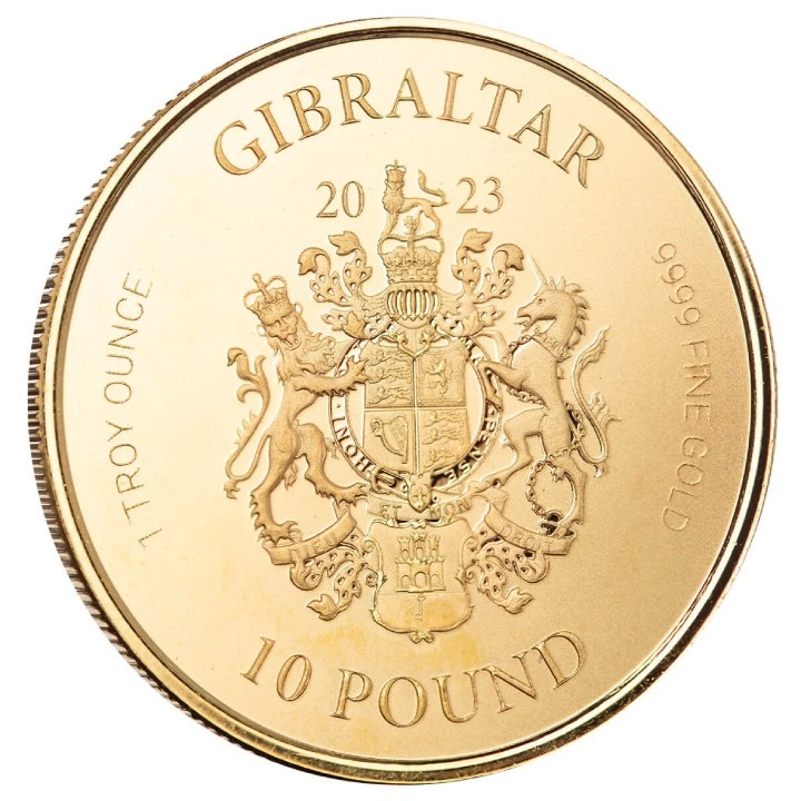 Gibraltar: Lady Justice 1 uncja Złota 2023 Proof