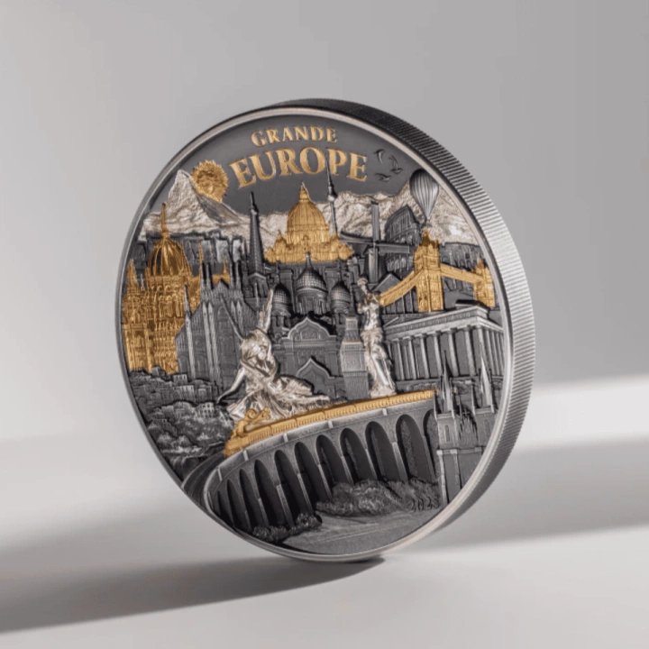 Cook Islands: Hidden Treasure – Grande Europe pozłacany 3 uncje Srebra 2025 Antiqued High Relief