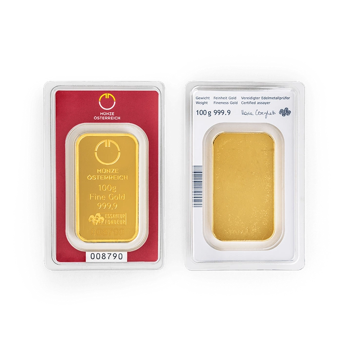 Austrian Mint Sztabka 100 gramów Złota