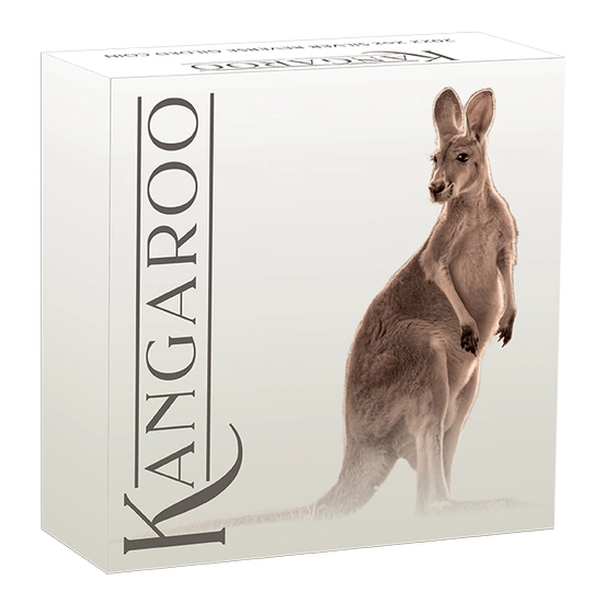 Australijski Kangur pozłacany 2 uncje Srebra 2022