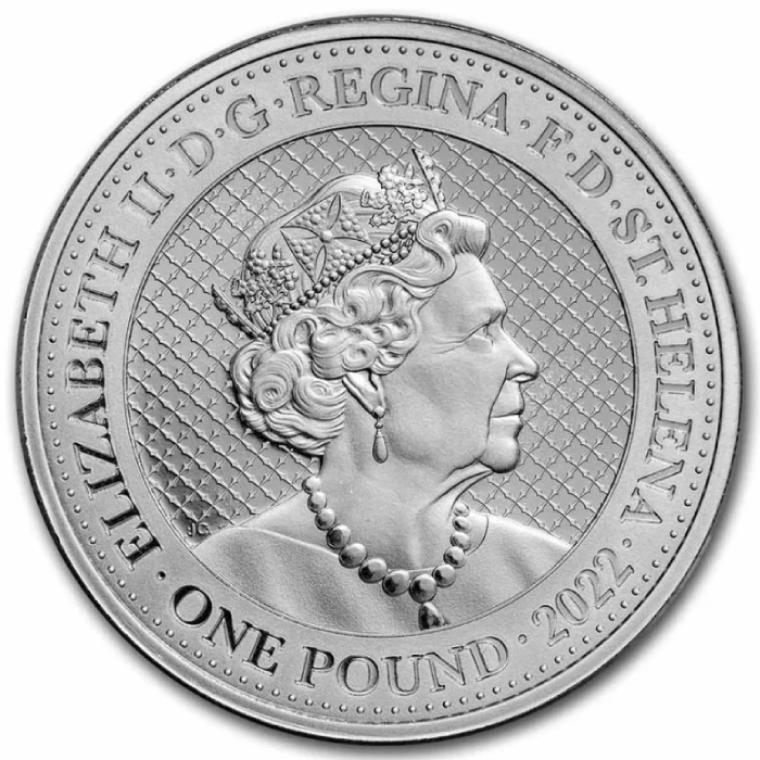 St Helena: Indian Wildlife - Rhino 1 uncja Srebra 2022