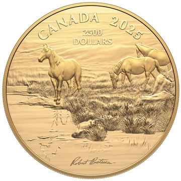 Canada: Mustang Country by Robert Bateman $2500 Złoto 2025 Proof