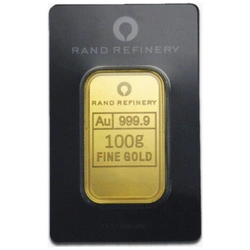 Sztabka Rand Rafinery 100 gramów Złota LBMA GD Refiner