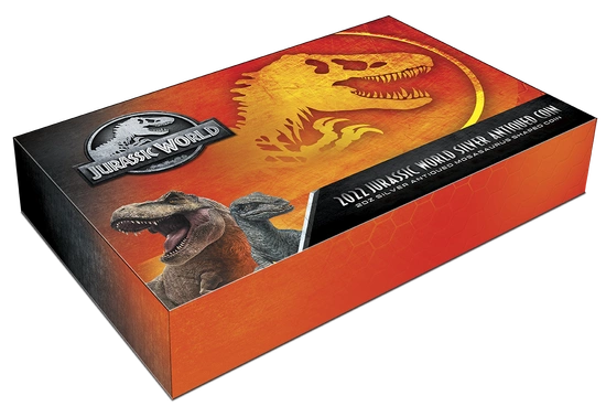 Niue: Jurassic World - Mosasaurus kolorowany 2 uncje Srebra 2022 Antiqued Coin