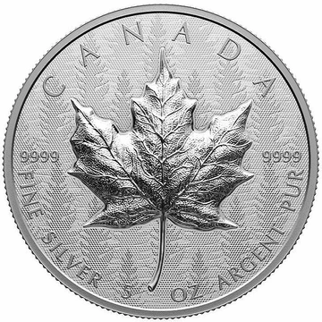 Kanadyjski Liść Klonowy 5 uncji Srebra 2024 Reverse Proof Ultra High Relief