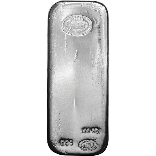 Srebro Inwestycyjne 100 uncji Mennica Akredytowana przechowywane w bezcłowym magazynie we Frankfurcie (Loomis)