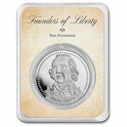Founders of Liberty: Adam Smith - Free Enterprise 1 uncja Srebra Slab